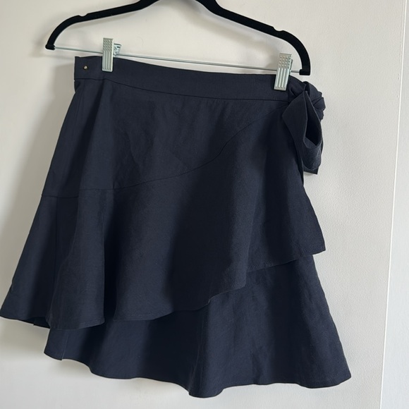 NWOT Cuyana Navy Linen Wrap Mini Skirt- size S premium quality - Picture 5 of 8